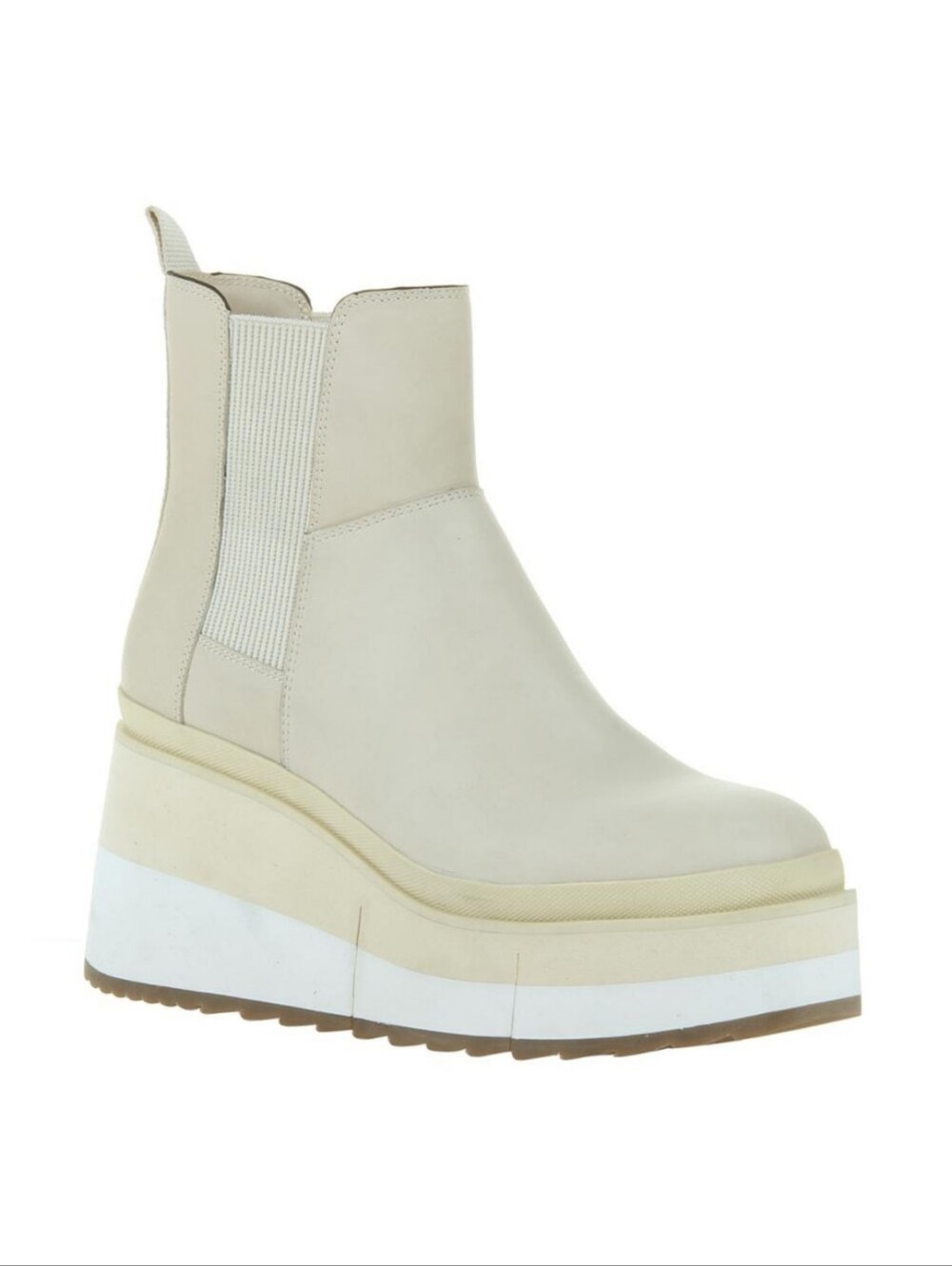 Naked Feet Guild Platform Chelsea Boots 9.5 | Khaki Leather | Statement Lug Sole